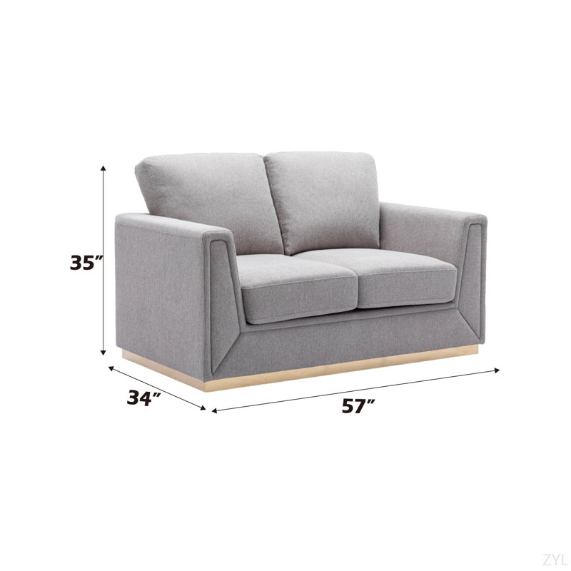 Causeuse en lin gris pour salon, salle de réunion et petit appartement