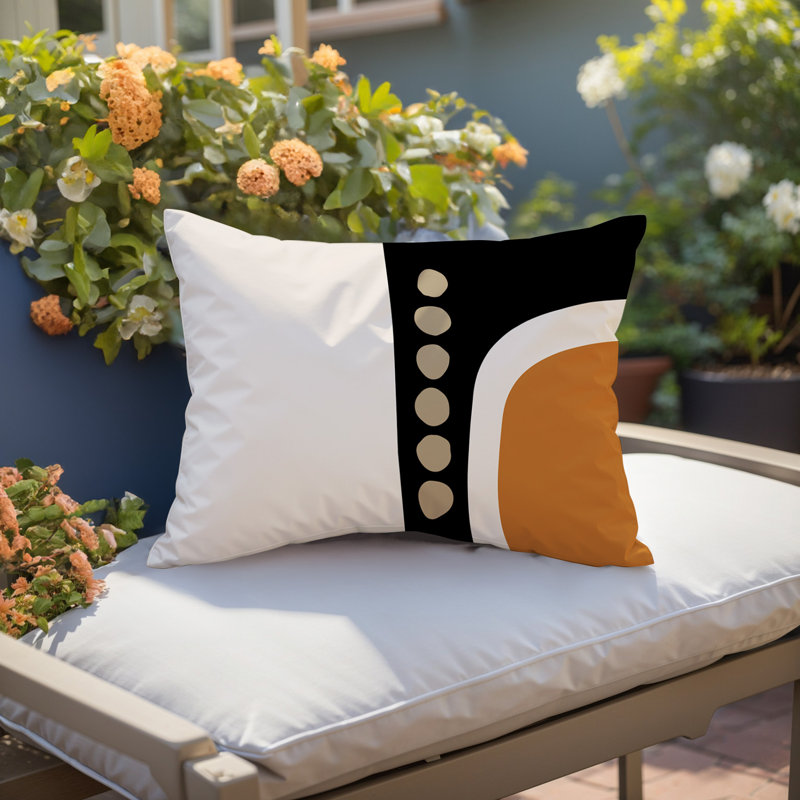Coussin lombaire réversible intérieur / extérieur Sofi Minimalist, H 14 po x l 20 po, Orange brûlé