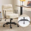 Chaise de bureau pivotante rembourrée 24,4 po avec repose-pieds et roulettes-281795605