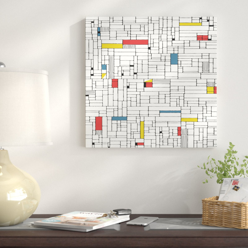 « computer grid », impression sur toile, H 12 po x l 12 po x P 0,75 po, Toile tendue, Pas de tapis