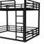 Lit superposé en métal, structure de lit superposé au-dessus du plancher double, lit superposé robuste pour enfants, adolescents, adultes, conception à bruit réduit, noir