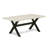 7-piece kitchen table set consists of a wooden table with top and 6 stackable chairs with White and Gray Pattern Polyester Fabric - Wire-brushed Black-516088587-516088588