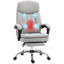 Fauteuil de bureau en microfibre de massage, fauteuil de bureau pivotant, fauteuil inclinable chauffant avec coussin de soutien lombaire, gris clair