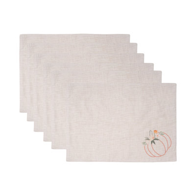 Ensemble de 6 napperons botaniques d'automne 14 po x 20 po