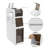 Slim Bathroom Storage Cabinet with Trash Bin & Toilet Paper Holder