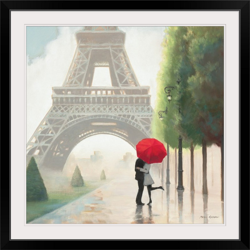« ii » par marco fabiano, reproduction d’art Paris Romance, H 38 po x l 38 po x P 1 po, Cadre noir