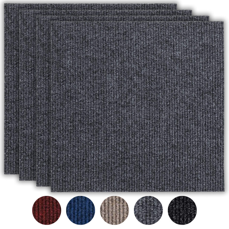Aubreonna Rib Plastic Singular Tile, Anthracite, 0.4cm H x 20cm W x 20cm D