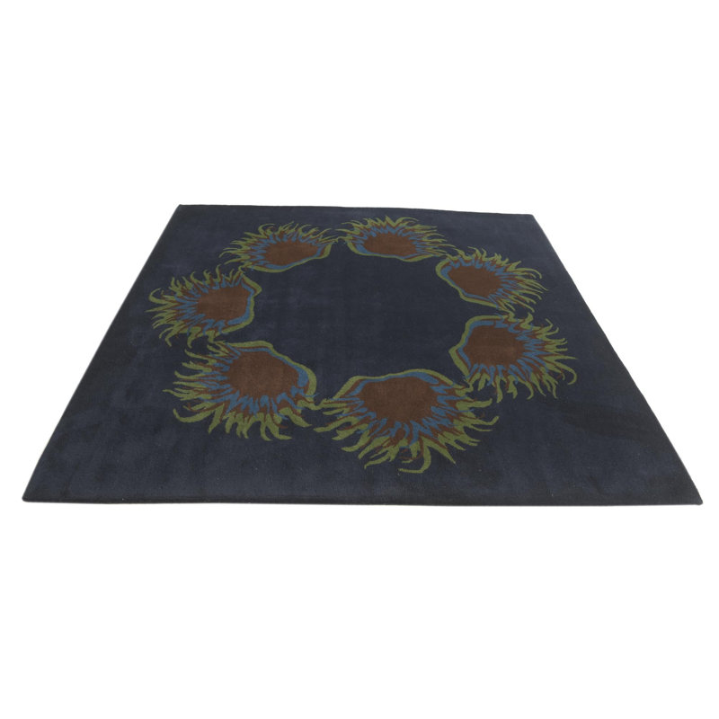 Tapis carré bleu marine Otto