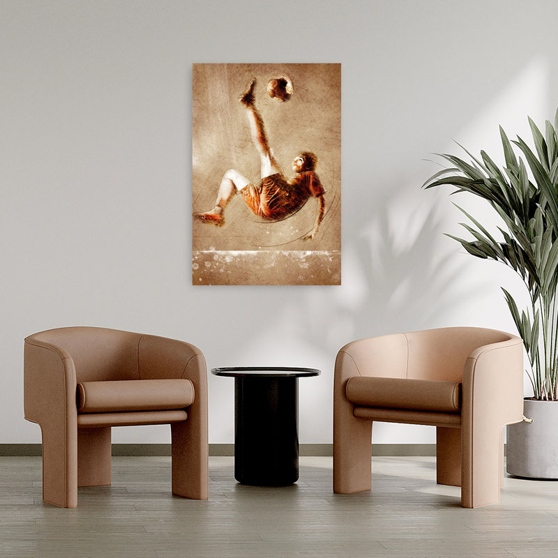 Soccer Soccer Kick, art mural contemporain, 36" H x 24" W