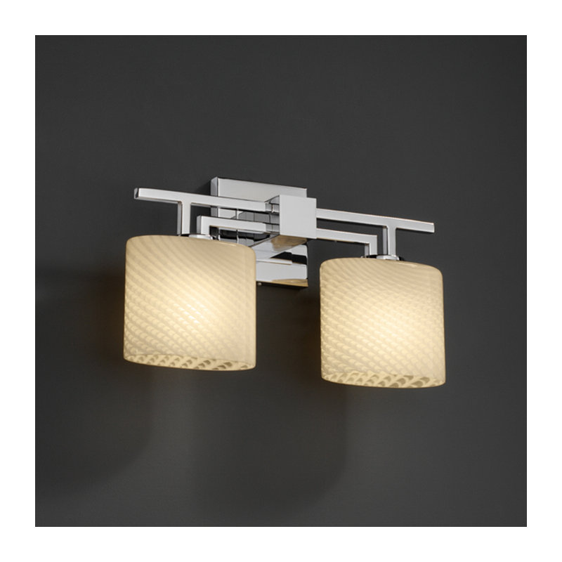 Éclairage pour meuble-lavabo 2 lumières Aindriu, Tissage, Chrome poli