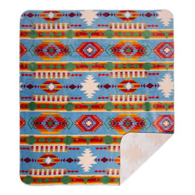 Carstens, Inc. Double-Sided Reversible Plush Throw Blanket 54" x 68", Wrangler Rio Grande