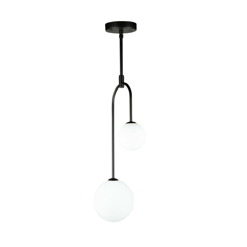 Luminaire suspendu 2 lumières Comet - noir semi-mat