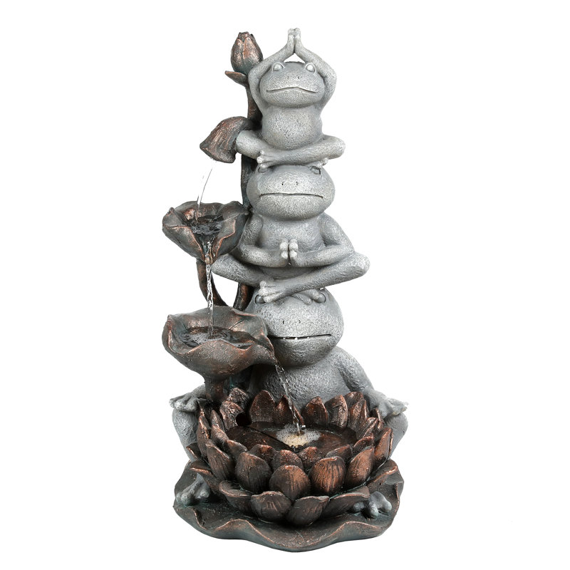 Comanche Hand Crafted Weather Resistant Floor Fountain with Light