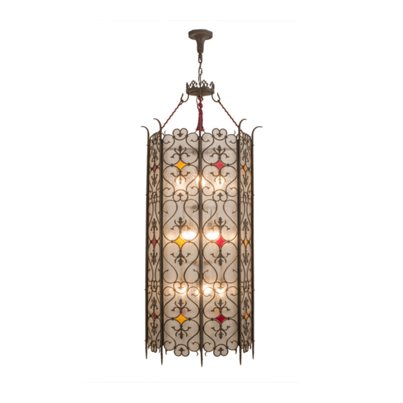 Lustre géométrique de style lanterne à 12 lumières Saskatia