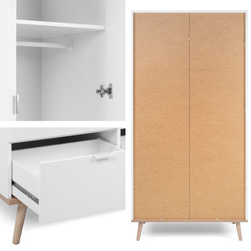 Oswaldo 2 Door Wood Wardrobe