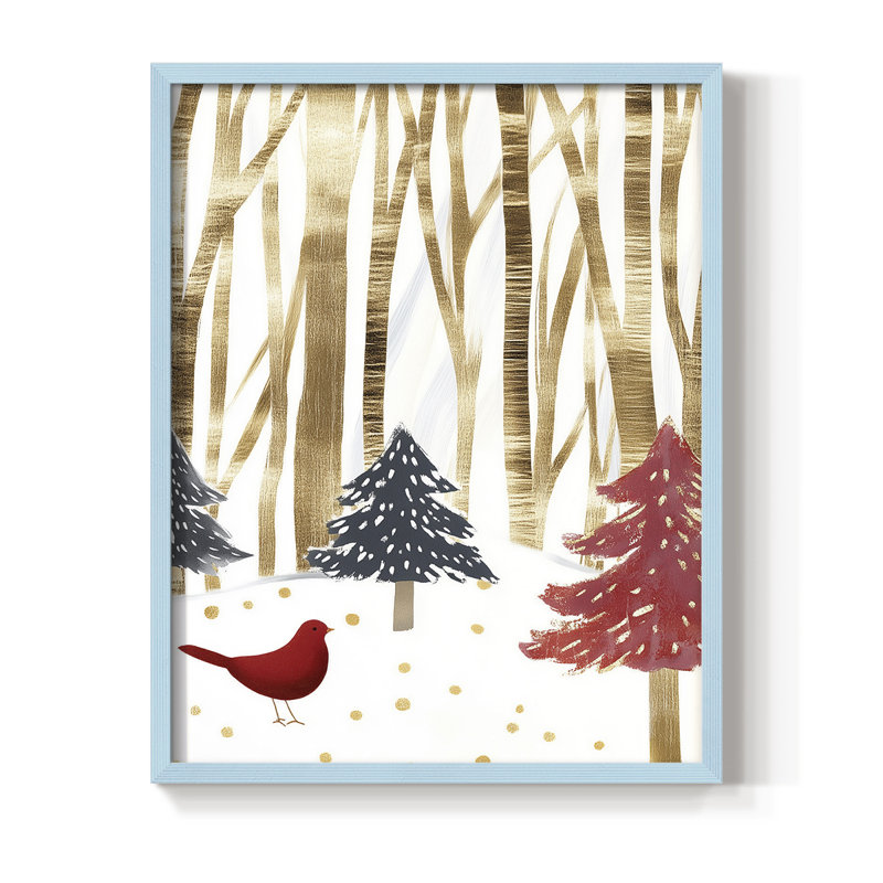 «Christmas Holiday Art» CDIX, reproduction d'art encadrée, H 11 po x l 9 po, Blue