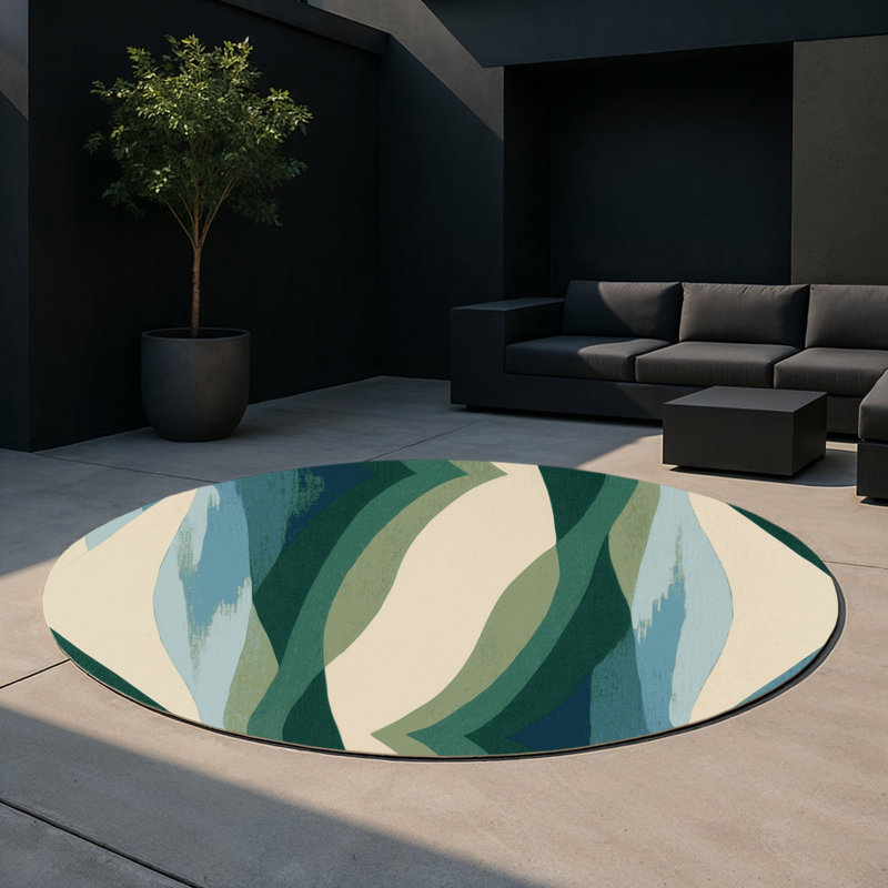 Lunar Canopy Indoor And Outdoor Area Rug, Round 5'