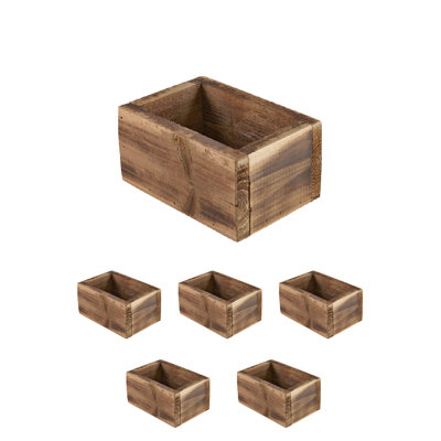 Mini boîte à fleurs en bois 7 po Serene Spaces Living, paquet de 6