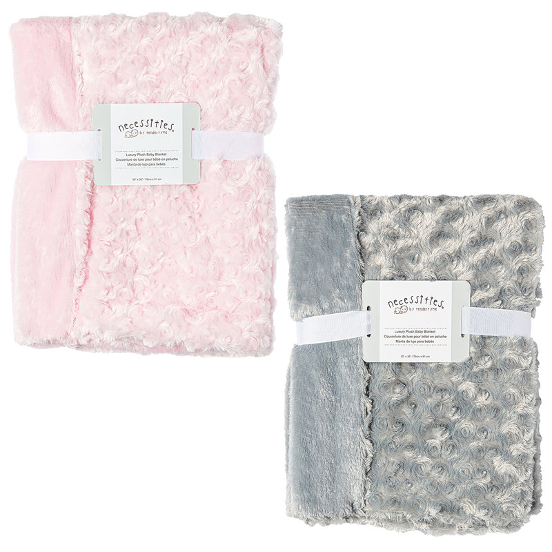 Paquet de 2 couvertures pour bébé, Rose