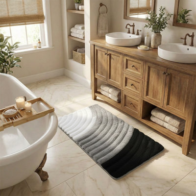 Abstract Arched Plush Bath Mat