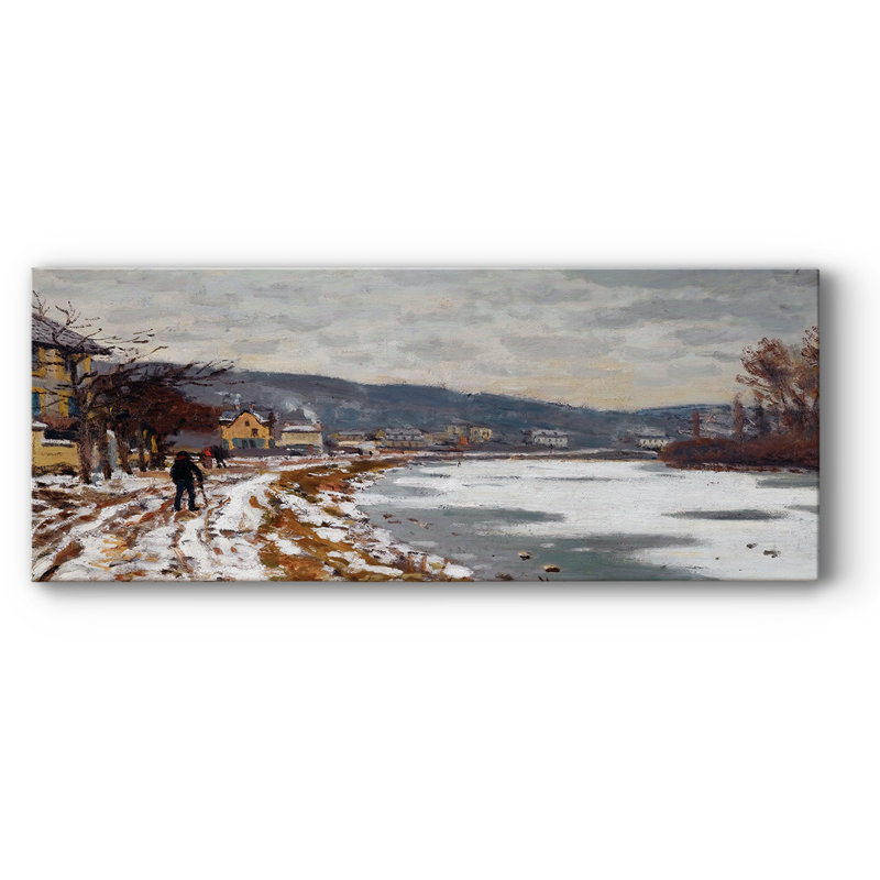 La seine à Bougival, 1869, H 12 po x l 30 po x P 1,5 po, Toile tendue