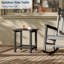 Table d'appoint carrée en PEHD pour l'extérieur, table de bout de patio résistante aux intempéries pour porche, plage, chaise Adirondack, facile à assembler, noir-129600511