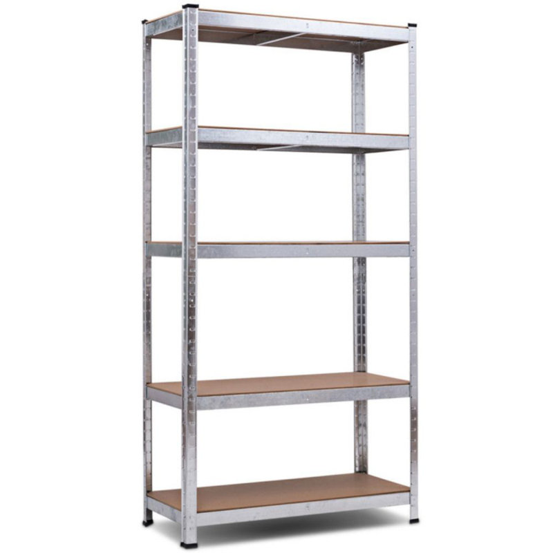 Trosper 72 inch.H Adjustable 5 Level Storage Shelves With Heavy Duty Steel Frame, 72" H x 36" W x 16" D, Silver