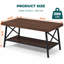 Table basse rectangulaire Saedo de style industriel de 120 cm avec tablette de rangement ouverte pour salon-79106736