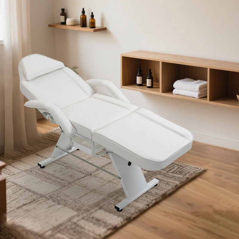 Fauteuil inclinable réglable de 73 po avec massage et massage de 73 po, Blanc