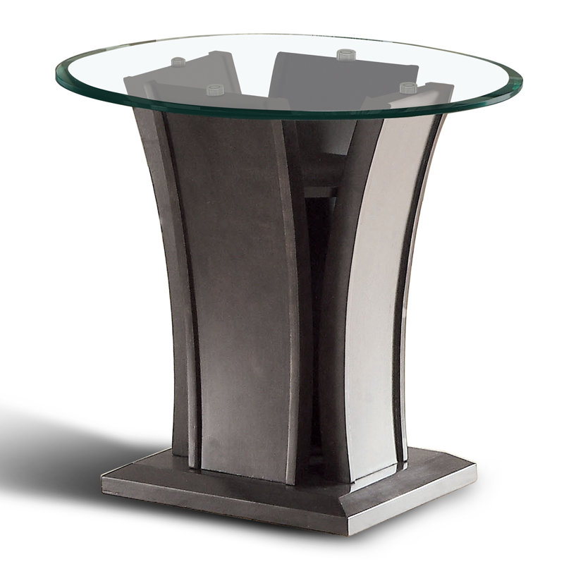 Table de bout en verre à couvercle Pettegrow