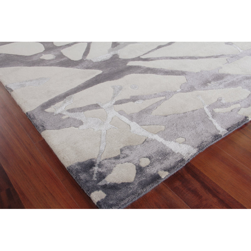Space Age Handmade Wool Geometric Area Rug, Rectangle 6' x 9'