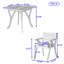 Ensemble de salle à manger 5 pièces en bois d'acacia avec quatre fauteuils rembourrés résistants à l'eau et une table à plateau à lattes
