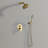 Wall Mounted Solid Brass Complete Shower System,5 Functions Shower Kit With Rough-In Valve-112444673