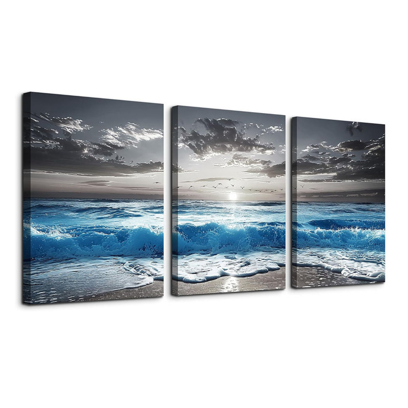 3 Piece Wrapped Canvas Print, 60 cm H x 40 cm W