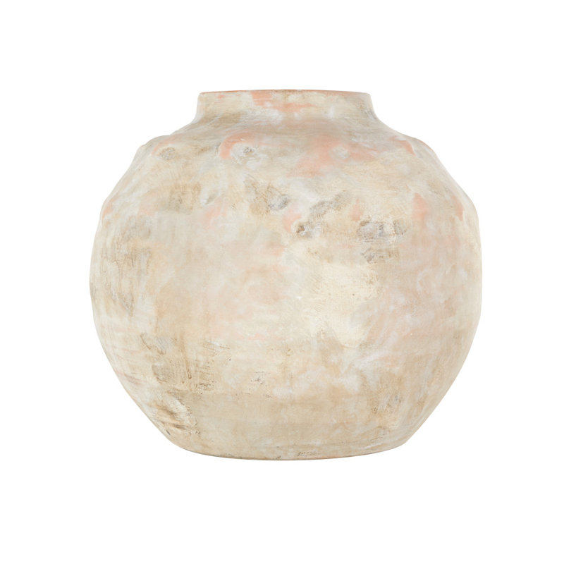 Cole And Grey Ceramic Antique Short Wide Decorative Vase With Shades Of Pink