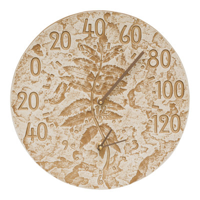 Thermomètre sumac à horloge jaune 14,5"
