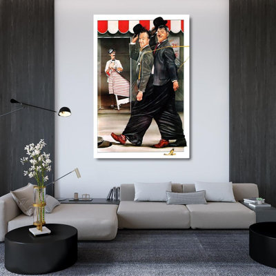 Alcott Hill® Hollywood Photo Archive Gallery Wrapped Canvas Art Titled: Laurel and Hardy, Ben Turpin