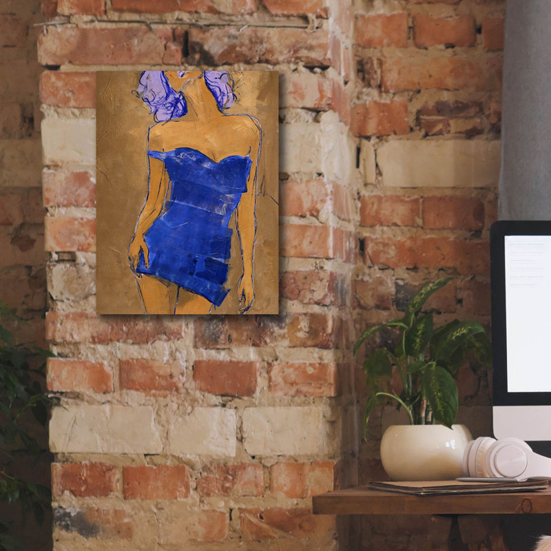  «In Blue» par Design Fabrikken, art mural sur toile, H 16 po x l 12 po