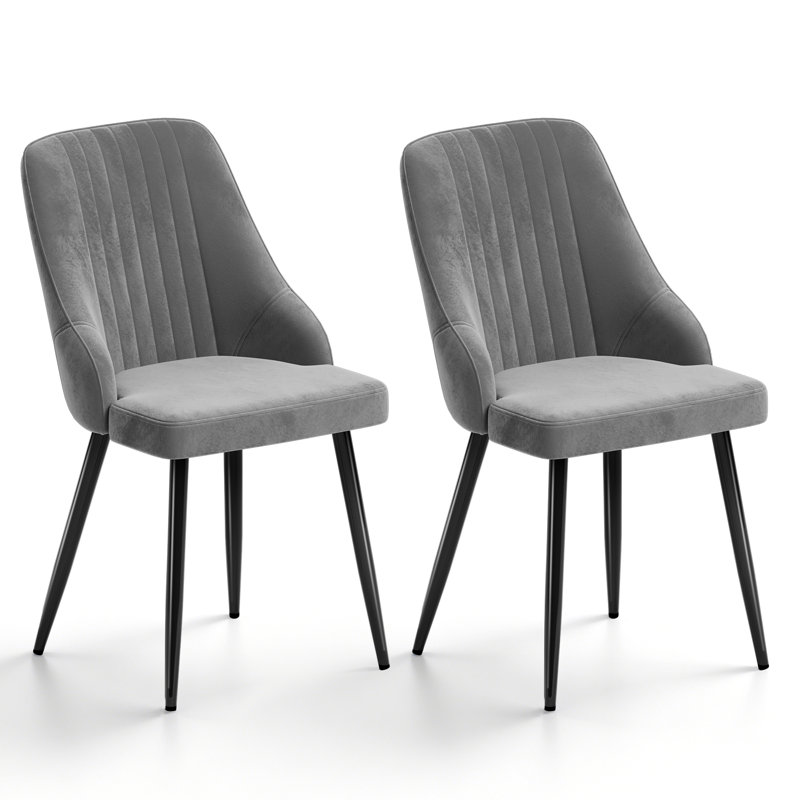Dining Chairs Upholstered Ergonomic Backrest, 2, Cream