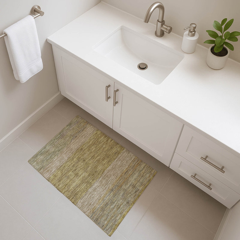Premium Machine Washable Brennon AMF1624 Stripes Rug, Rectangle 1'8" x 2'6"