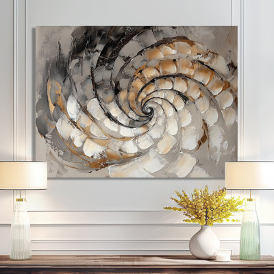 Luminous Abstract Spiral II - Waves Metal Wall Art, Modern Metal Print