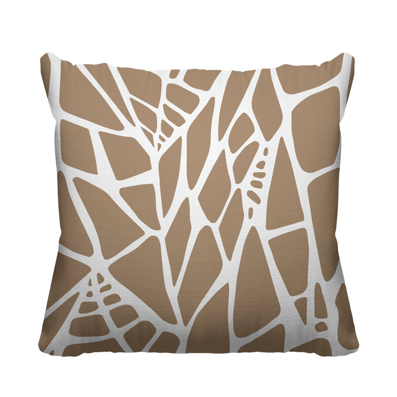 Coussin intérieur / extérieur Rodman Tribal Abstract, L 17 po x H 17 po, Beige