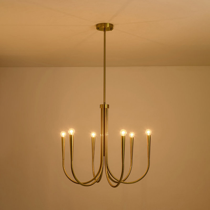 Lustre classique / traditionnel en métal 6 lumières à intensité variable 