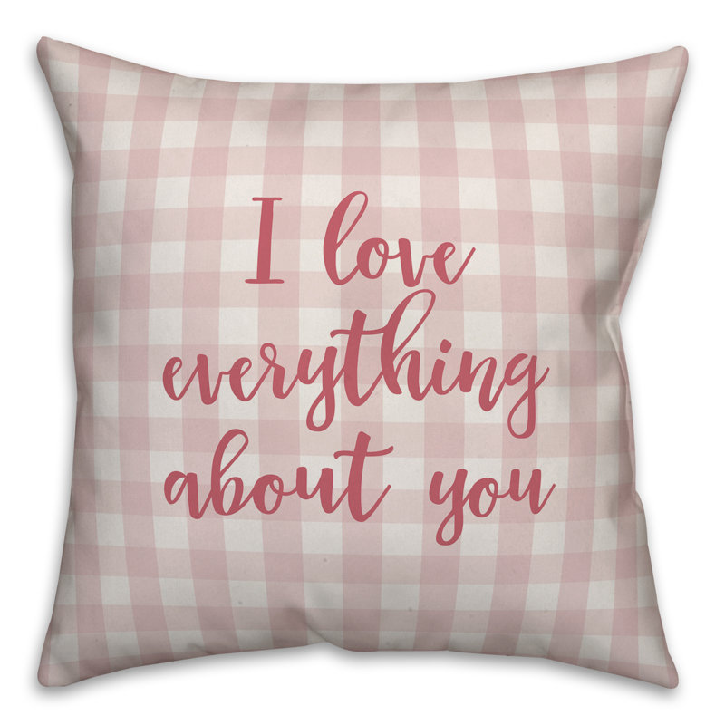  Coussin décoratif «I Love Everything About You», Rose, Housse de coussin