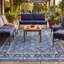 Tapis Flint traditionnel à motif floral intégral bleu, gris et crème, lavable en machine, antidérapant, à poils courts, pour intérieur et extérieur, adapté aux animaux domestiques, idéal pour le salon, la chambre, la salle à manger, l'entrée, le corridor ou le bureau.-1883793591