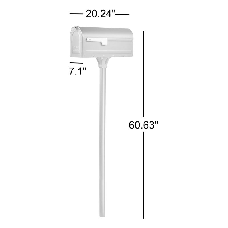 MB1 Steel Post Mounted Mailbox with Magnetic Closure, Black