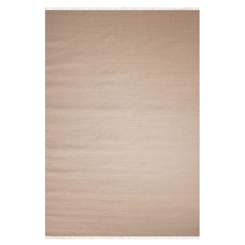 Alithea Hand Woven Flat Weave Kilim Wool Eco-Friendly Area Rugs - Rectangle, Cream Color, Plain Solid Design, Low Pile Handmade Area Rugs for Living Room, Bed Room