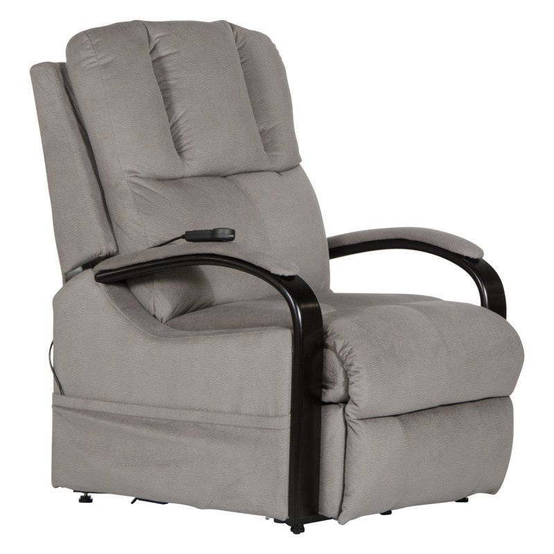 Upholstered Power Lift Assist Recliner with USB Charging Port, Gray 100% Polyester