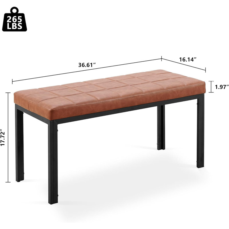 Banc rembourré en similicuir Combray