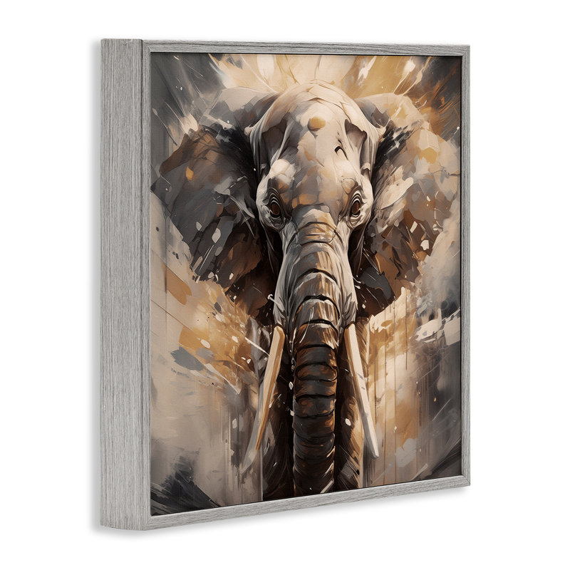 «Modern Splatter Elephant», estampe numérique par Noah Bay, Estampe numérique Farmhouse, H 24 po x l 24 po